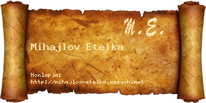 Mihajlov Etelka névjegykártya