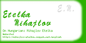 etelka mihajlov business card